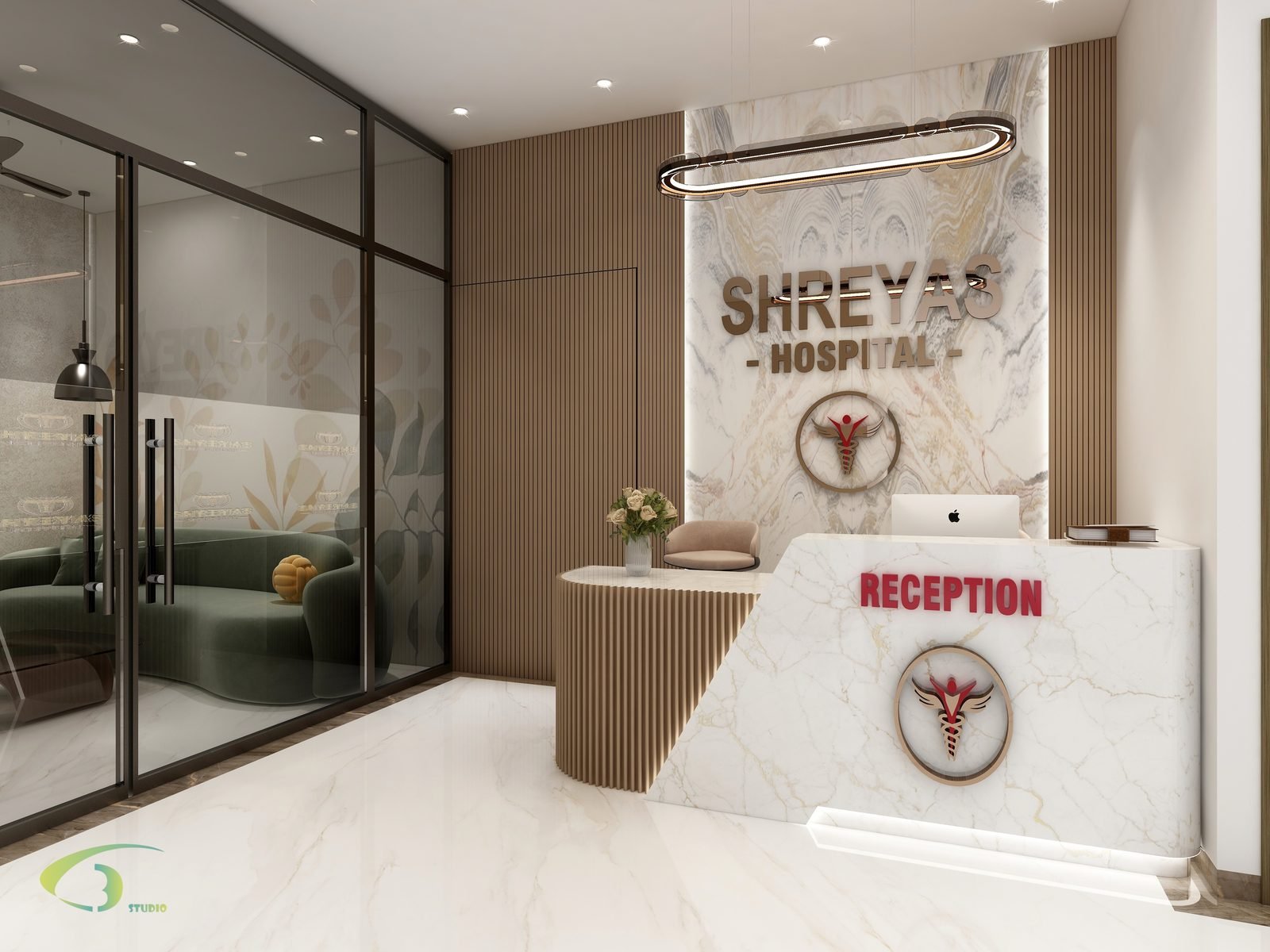 Hospital reception desk