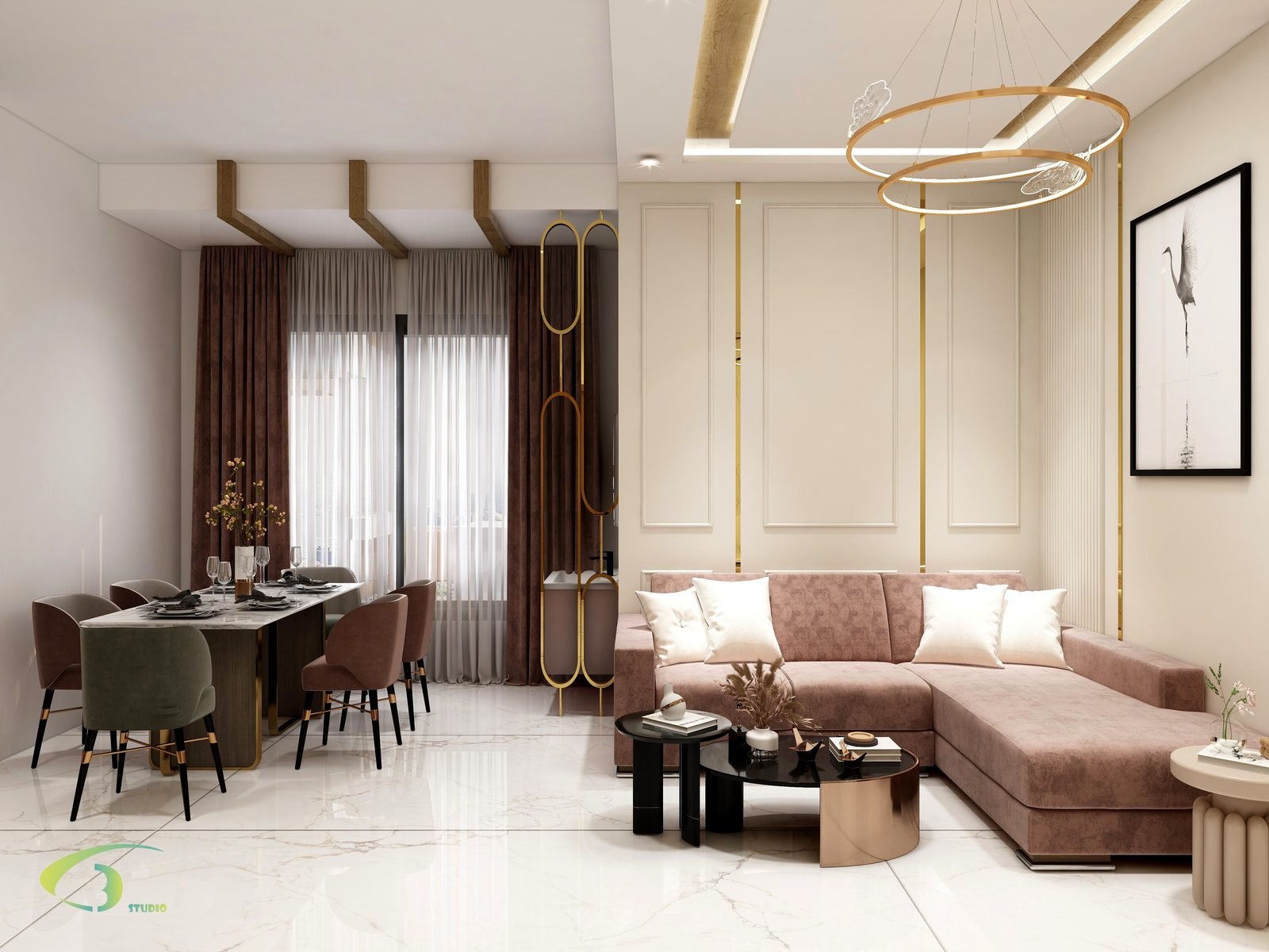 Living and dining — Shahid House